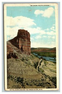 Vintage 1920's Union Pacific Postcard Butte Overlooking the Green River Wyoming