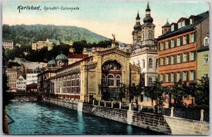 Karlsbad Sprudel Colonnade Czech Republic Tourist Attraction Postcard