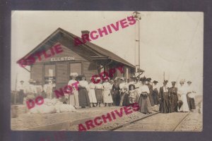 Ellston IOWA RPPC 1908 DEPOT Train Station POPULATION 19 nr Osceola Mt. Ayr IA