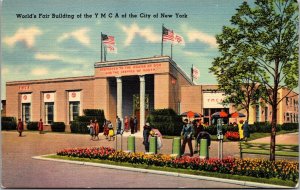 Vtg New York City NY World's Fair Building YMCA 1940s Linen View Postcard