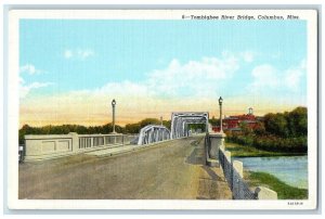 c1940 Tombigbee River Bridge Exterior View Columbus Mississippi Vintage Postcard