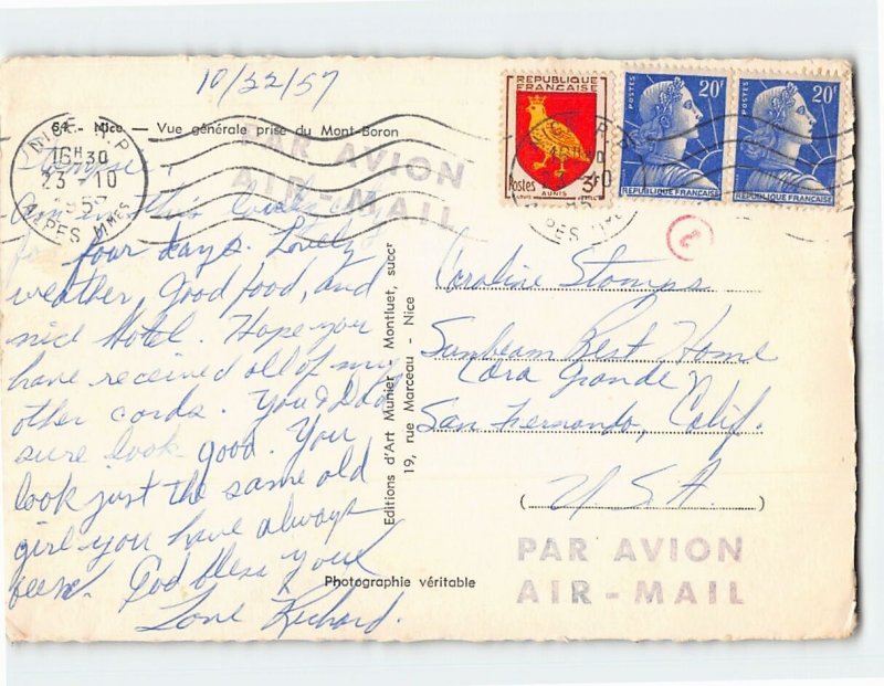 Postcard Vue générale prise du Mont-Boron, Nice, France