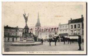 Niort Old Postcard The MAin bridges and & # 39eglise St Etienne