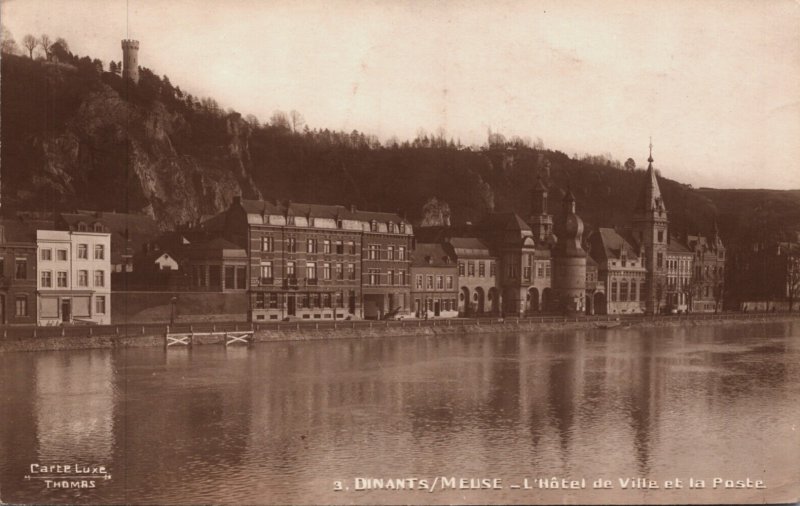 Belgium Dinant/Meuse L'Hôtel de Ville et la Poste Vintage RPPC C229