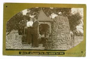 Deerland to North Creek, New York 1913 Gilt Bordered Romance Postcard