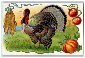 Montrose Colorado CO Postcard Thanksgiving Greetings Turkey Corn Embossed 1914