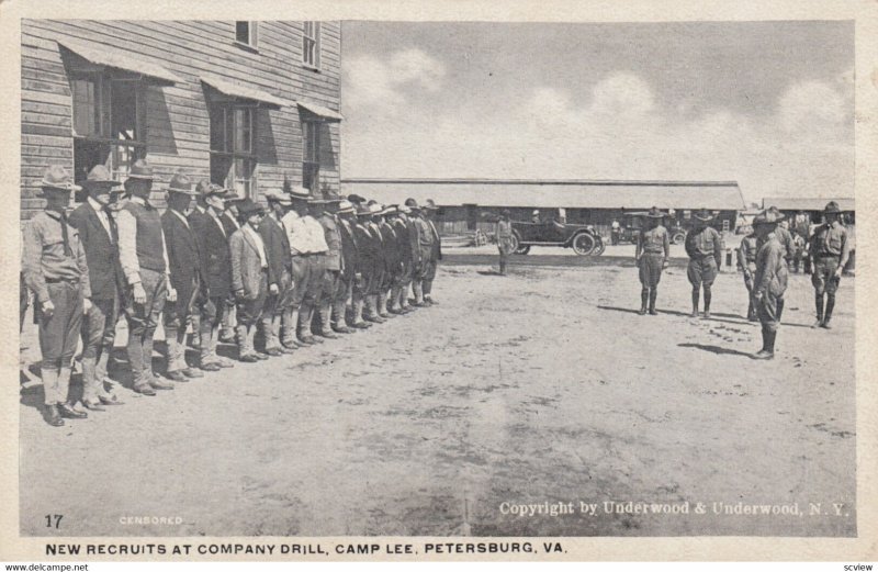 PETERSBURG , Virginia , 1910s ; CAMP LEE ; New Recruits
