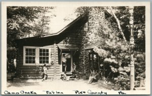 CAMP ONEKA TAFTON PA POCONOS VINTAGE REAL PHOTO POSTCARD RPPC