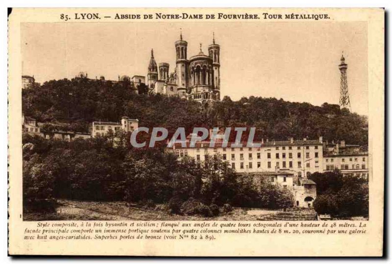 Lyon - Apse of Notre Dame de Fourviere Metallic Tower - Old Postcard