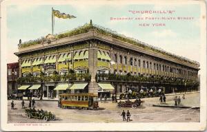Churchill's Restaurant New York NY Broadway & Forty-Ninth c1915 Postcard F3 