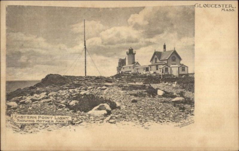Gloucester MA Eastern Point Lighthouse c1910 Postcard - Version #29 