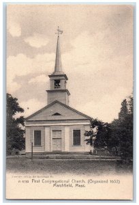 c1905 First Congregational Church Marshfield Massachusetts MA Postcard 