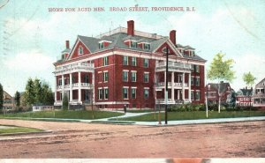 Vintage Postcard 1912 Home for Aged Men Broad Street Providence Rhode Island RI