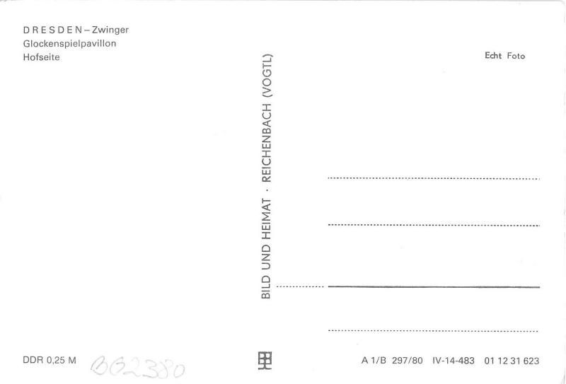 BG2380 dresden zwinger glockenspielpavillon hofseite   CPSM 14x9.5cm germany
