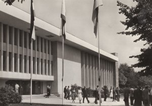 Free University Berlin Visitors Under Flags German RPC Postcard