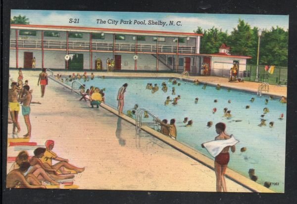 North Carolina colour PC the City Park Pool, Shelby, N.C.  unused