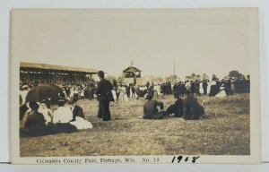 RPPC Columbia County Fair PORTAGE WISCONSIN 1908 Victorians on Field Postcard P7