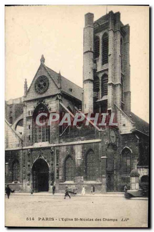 Old Postcard Paris Church St Nicolas des Champs
