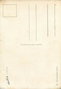 Dressed hedgehog puppet mirror Germany fantasy greetings postcard