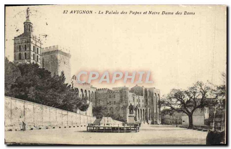 Old Postcard Avignon The Popes' Palace and Notre Dame des Doms