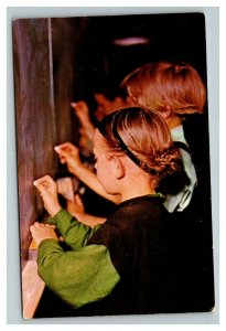 Vintage 1960's Postcard Amish Children at School Pennsylvania