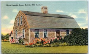 Postcard - Myles Standish House, Built in 1666 - Duxbury, Massachusetts