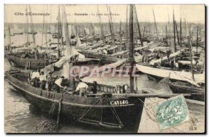 Old Postcard Cancale oysters La Jetee of oyster farming