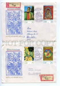 290666 EAST GERMANY USSR 1979 Indian miniatures registered Berlin FDC set