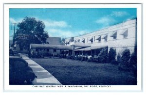 DRY RIDGE, Kentucky KY ~ Hotel CARLSBAD MINERAL WELL & Sanitarium 1940s Postcard