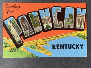 Greetings From Paducah KY Linen Postcard H1314080845