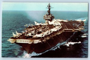 Postcard Official US Navy Photograph USS Kitty Hawk Warship 1960 Vintage Antique