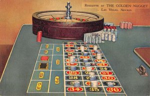 Las Vegas Nevada Golden Nugget Casino Roulette Gambling Vintage Postcard AA34519