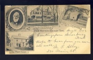 Amesbury, Massachusetts/MA Postcard, Whittier Home/Macy House/Well, 1903!
