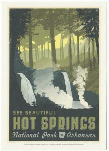 Postcard of Hot Springs National Park Arkansas Travel Poster Style Postcard