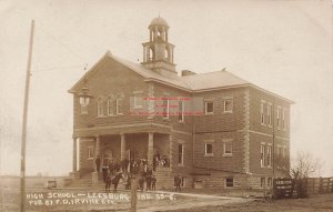 IN, Leesburg, Indiana, RPPC, High School Building, FD Irvine Photo No 55-6