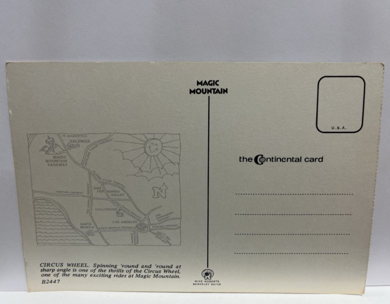 Circus Wheel at Magic Mountain Valencia CA Continental Postcard