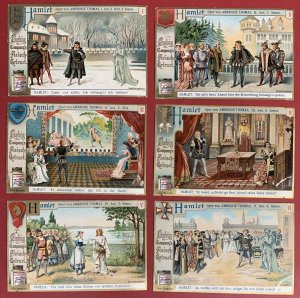 Hamlet: Liebig's Meat Extract, Set of 6 Early  Trade Cards, Size: 72 mm x 111 mm