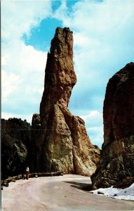 Totem Pole Rock Needles Highway Sylcan Lake South Dakota SD Postcard VTG UNP 