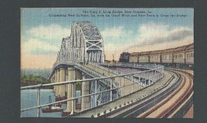 Ca 1928 PPC New Orleans LA Huey P Long Bridge Over Mississippi W/Trains Mint