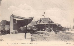 France Tarascon Interieur Gare Train Railway Station interior postcard C324