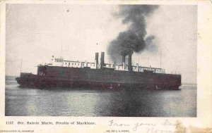 Steamer Sainte Marie Straits of Mackinac Michigan 1906 postcard