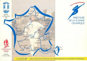 Albertville 1992 parcours de la flame olympique postcard