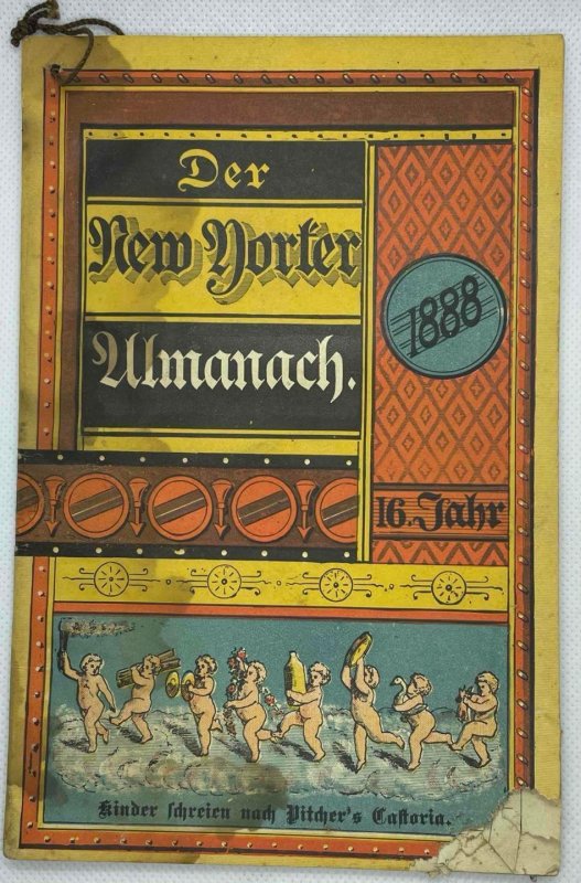 1888 TS CROSS DRY GOODS WEST FRIENDSHIP MD 2 NEW YORK ALMANACS ENGLISH GERMAN