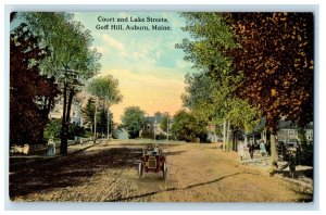 c1910's Court And Lake Streets Goff Hill Auburn Maine ME Antique Postcard