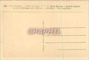 'Old Postcard The Pyrenees spa Route Des Eaux Bonnes Argules Gazost Col d''Au...