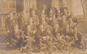 D73/ Princeton New Jersey NJ Real Photo RPPC Postcard 1909 Eating Club Men