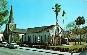 Trinity Episcopal Church Streetview St Augustine Florida Chrome Postcard 
