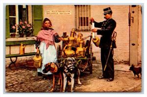 Belgium  Brussells  Milk Inspector, milk wagon, Woman