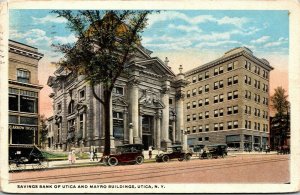 Vtg Utica New York NY Savings Bank of Utica Mayro Buildings 1910s Postcard