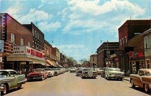 1950s Medford Texas Main Street occupation autos Bingham Postcard 26-478